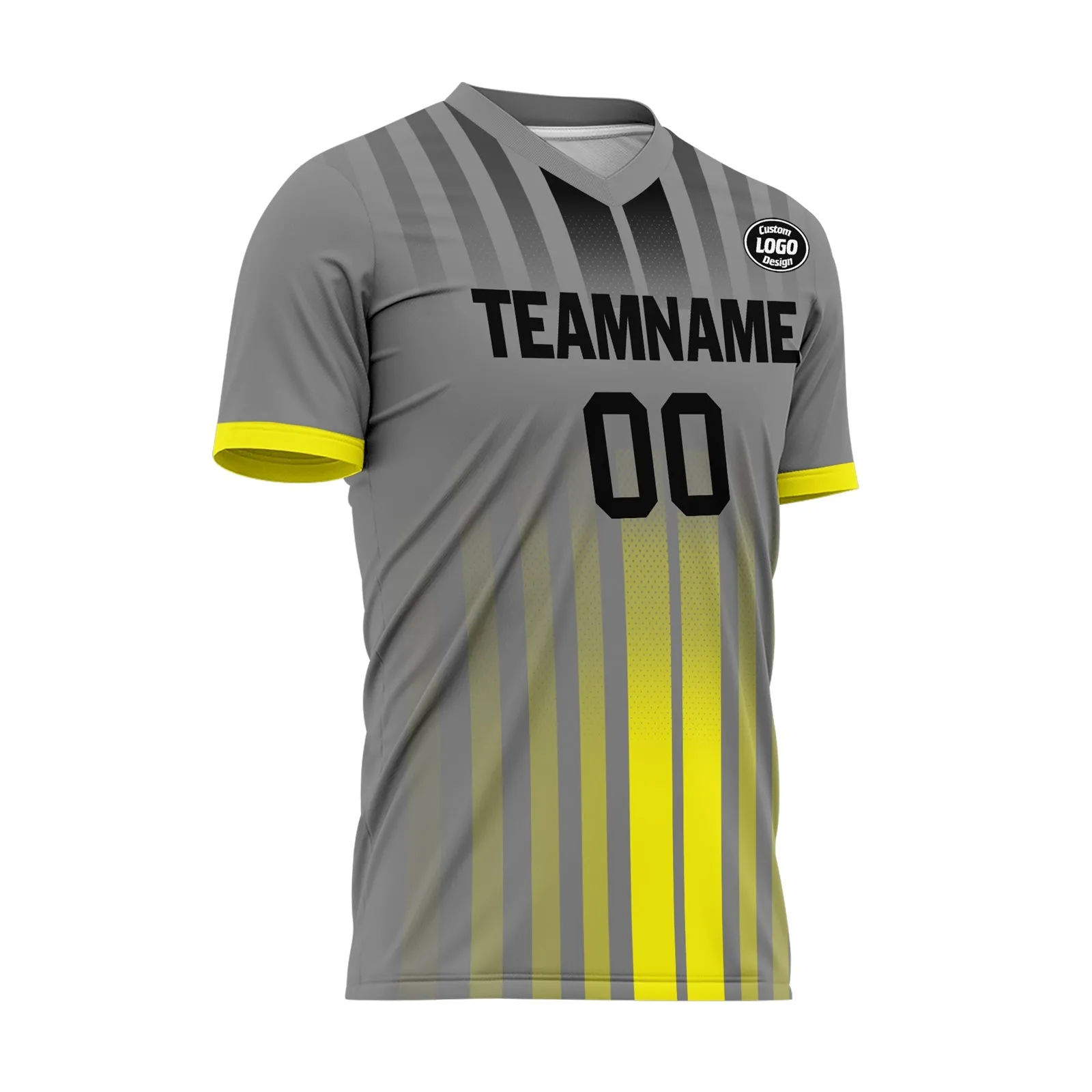 Gift Ideas,Custom Gray Yellow Soccer Sets Jersey Personalized SCJ101-D020131-9