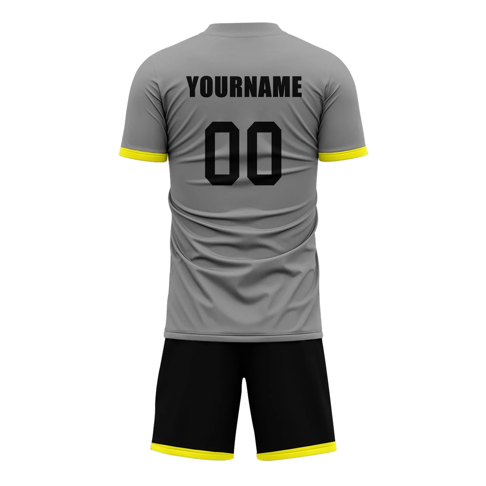 Gift Ideas,Custom Gray Yellow Soccer Sets Jersey Personalized SCJ101-D020131-9