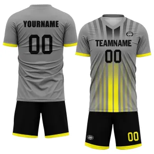 Gift Ideas,Custom Gray Yellow Soccer Sets Jersey Personalized SCJ101-D020131-9