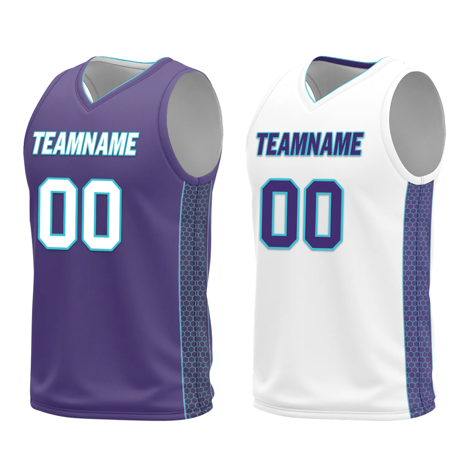 Gift Ideas,Custom Purple White Classic Style Reversible Basketball Uniform Personalized BBJR-D017014