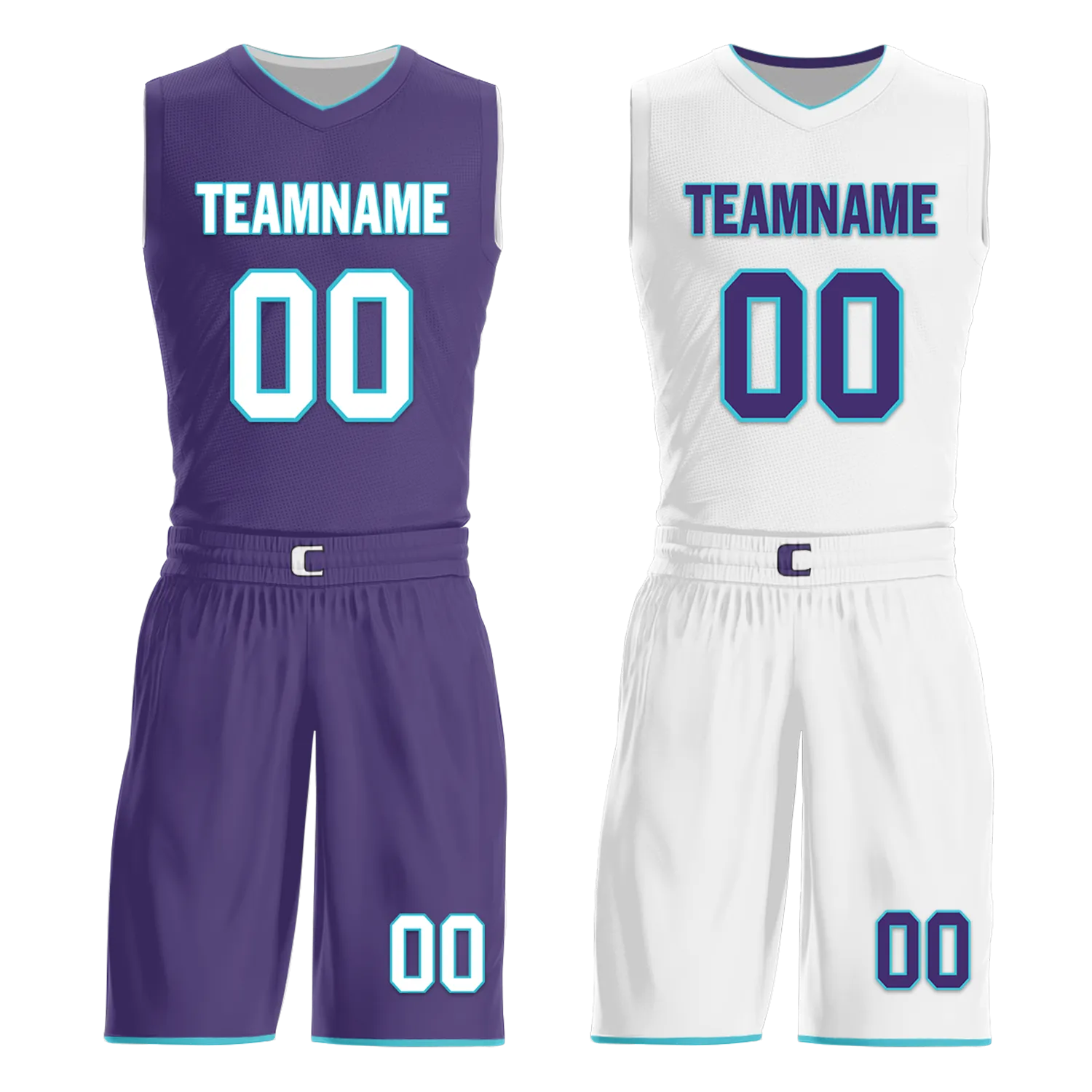 Gift Ideas,Custom Purple White Classic Style Reversible Basketball Uniform Personalized BBJR-D017014