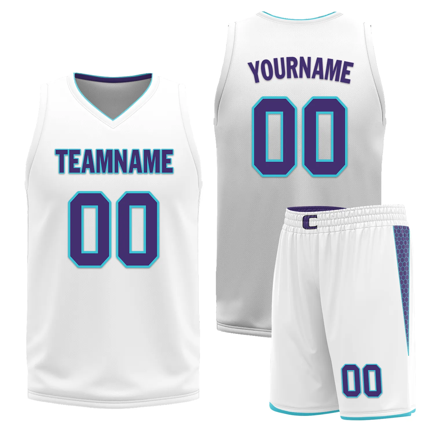 Gift Ideas,Custom Purple White Classic Style Reversible Basketball Uniform Personalized BBJR-D017014