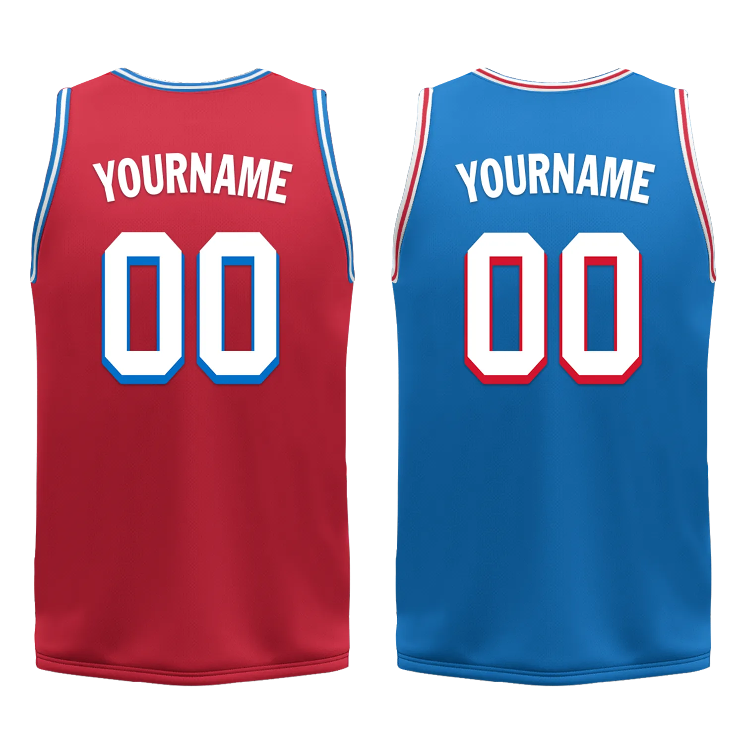 Gift Ideas,Custom Red Blue Classic Style Reversible Basketball Uniform Personalized BBJR-D017022