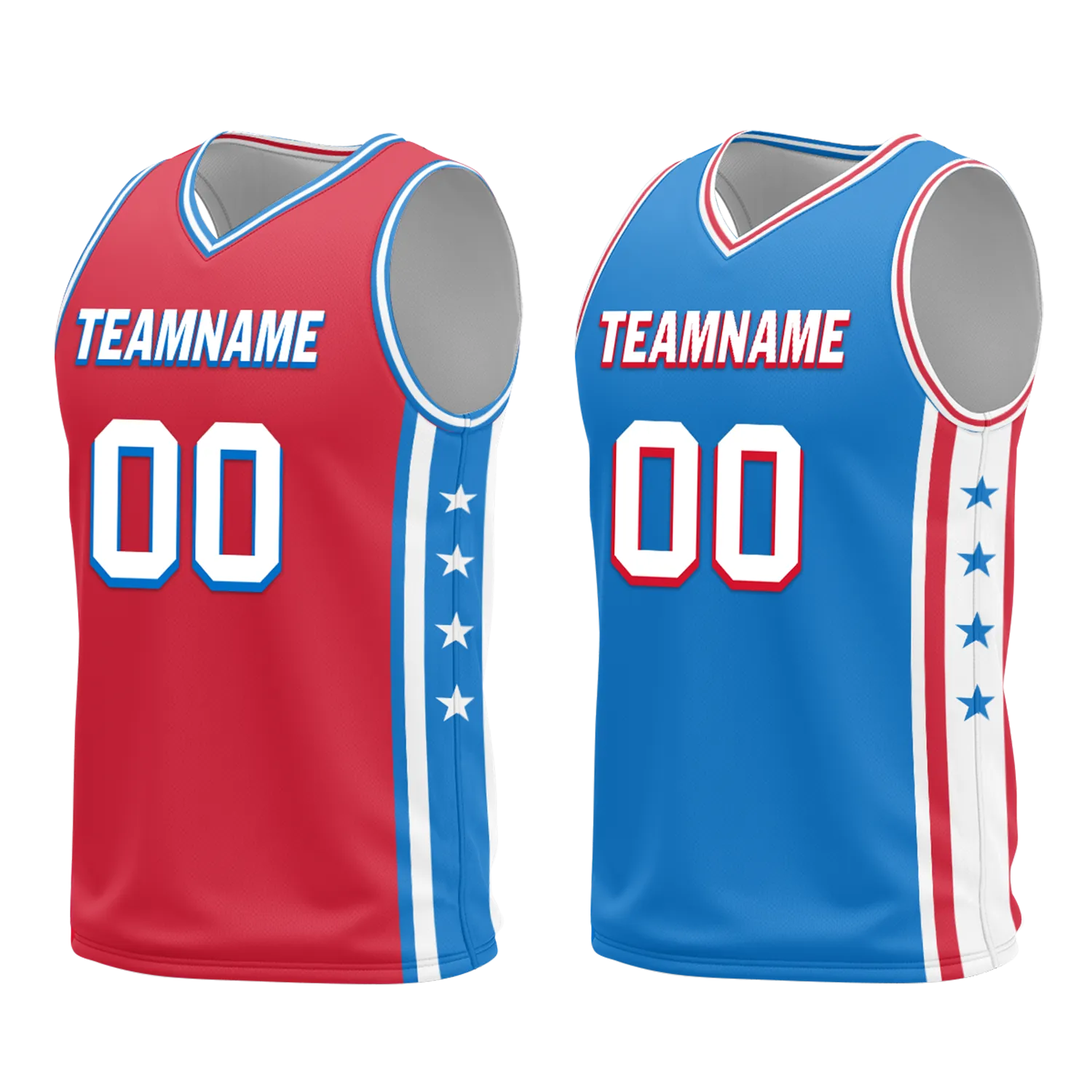Gift Ideas,Custom Red Blue Classic Style Reversible Basketball Uniform Personalized BBJR-D017022
