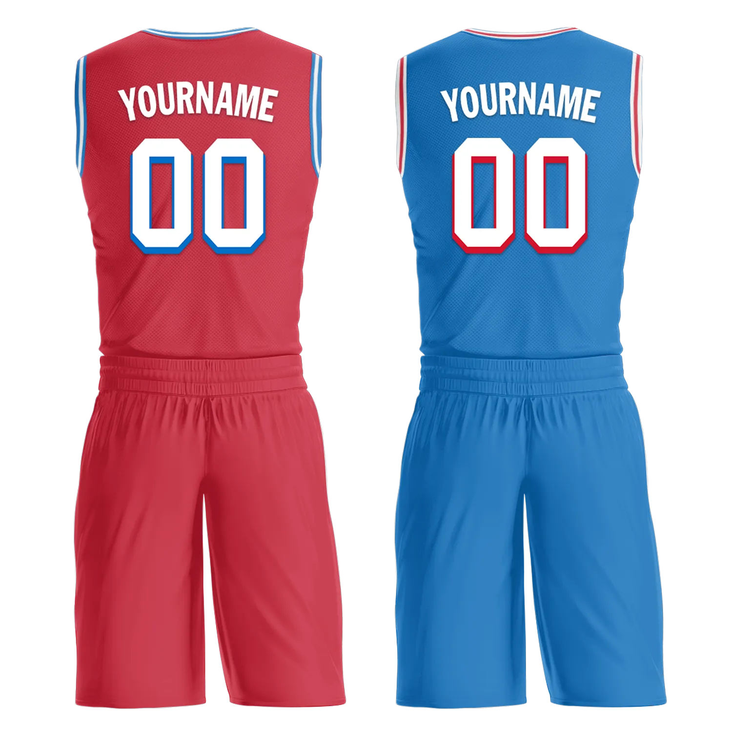 Gift Ideas,Custom Red Blue Classic Style Reversible Basketball Uniform Personalized BBJR-D017022