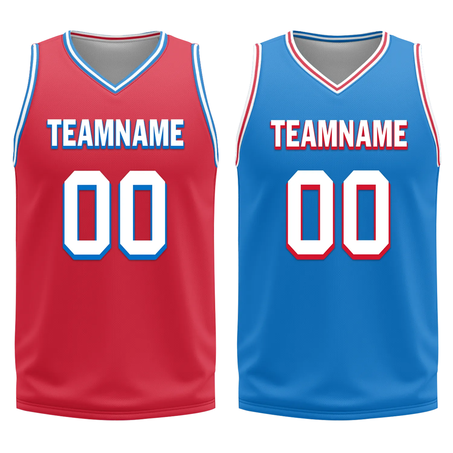 Gift Ideas,Custom Red Blue Classic Style Reversible Basketball Uniform Personalized BBJR-D017022