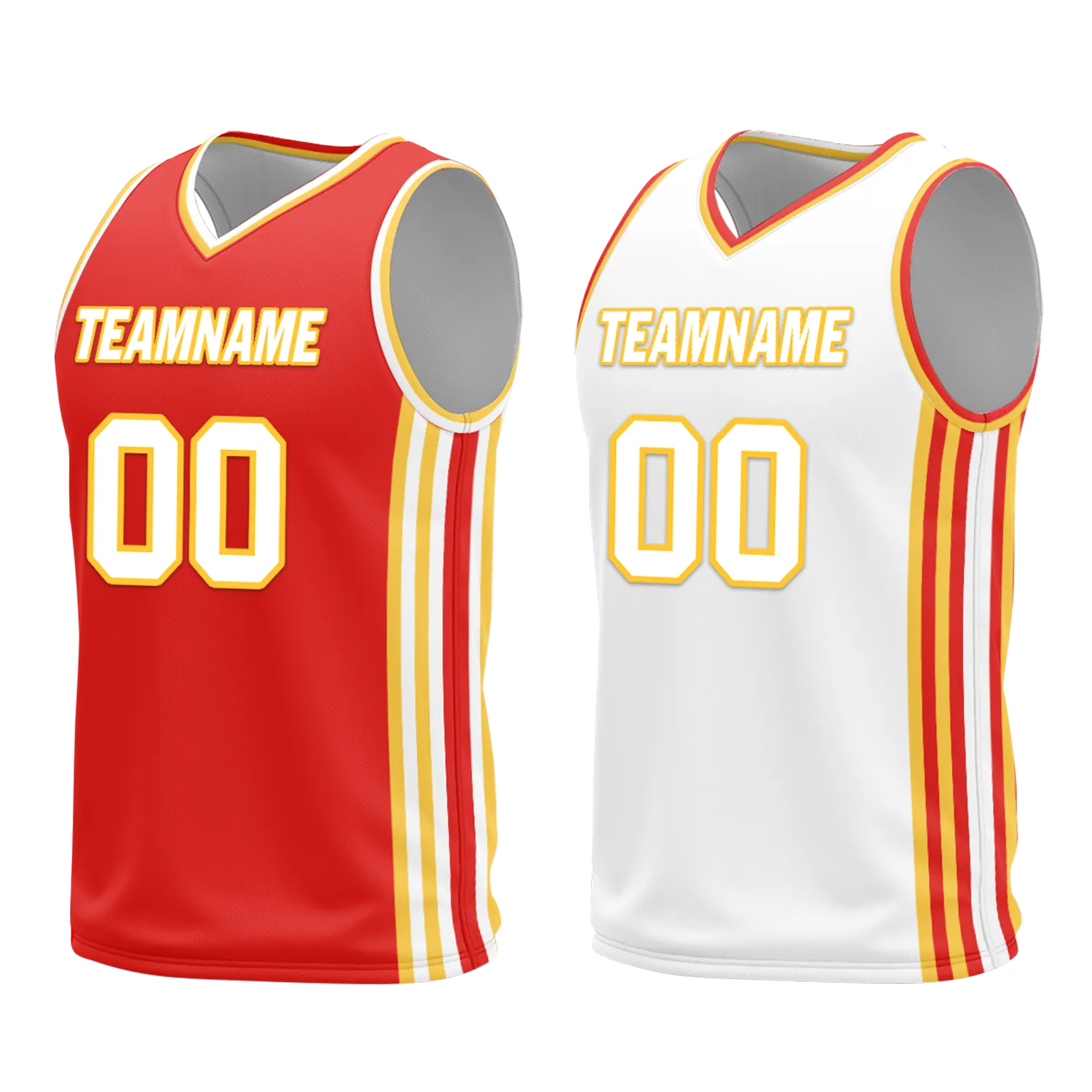 Gift Ideas,Custom Red White Classic Style Reversible Basketball Uniform Personalized BBJR-D017027