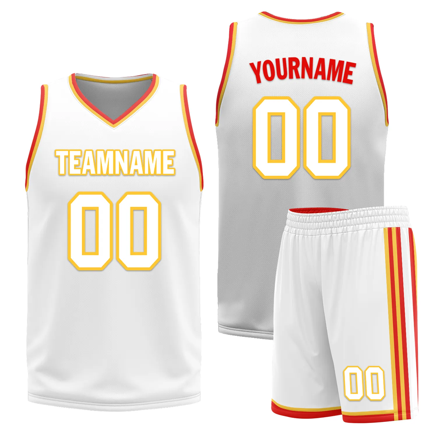 Gift Ideas,Custom Red White Classic Style Reversible Basketball Uniform Personalized BBJR-D017027