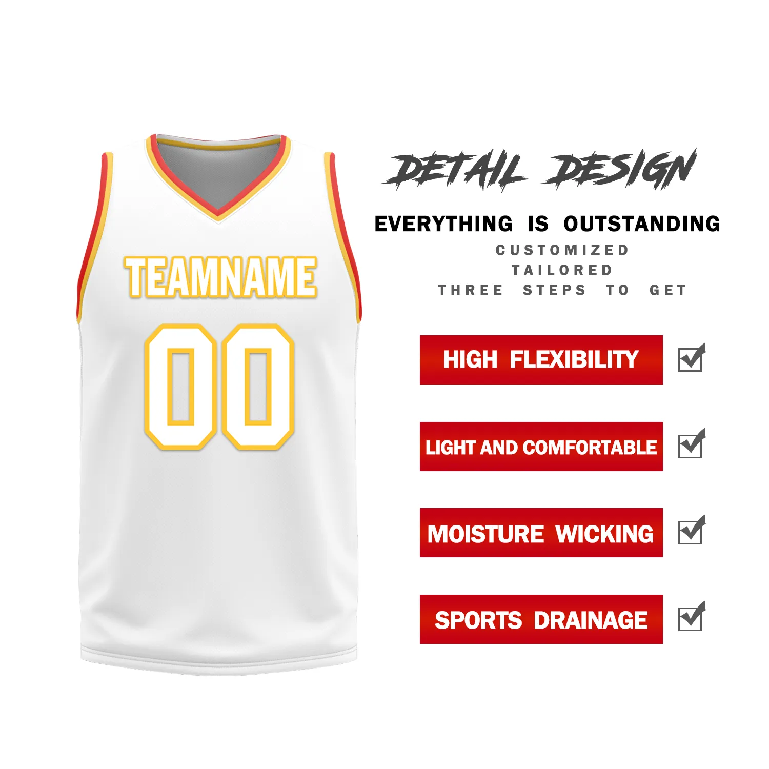 Gift Ideas,Custom Red White Classic Style Reversible Basketball Uniform Personalized BBJR-D017027