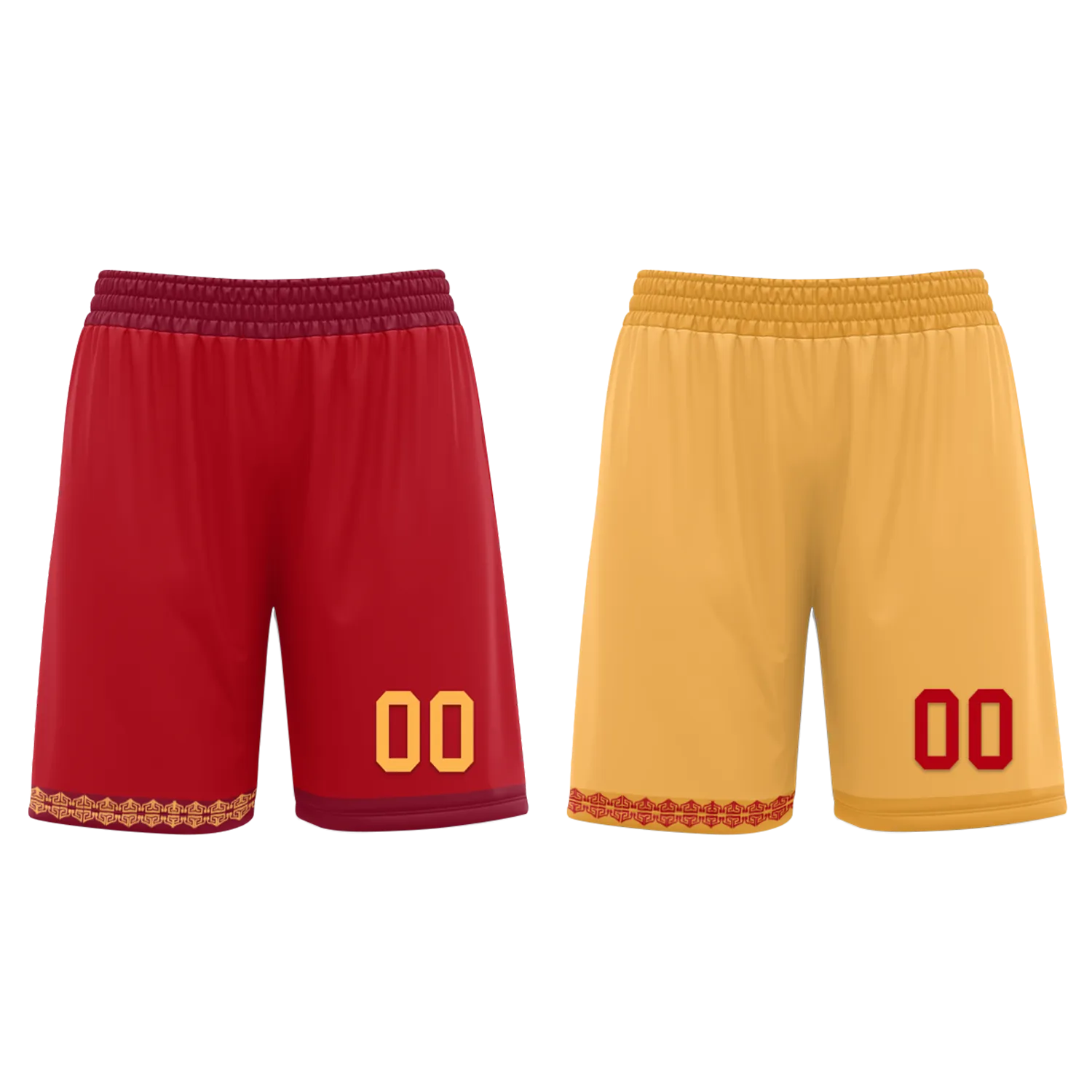 Gift Ideas,Custom Red Yellow Classic Style Reversible Basketball Uniform Personalized BBJR-D017011