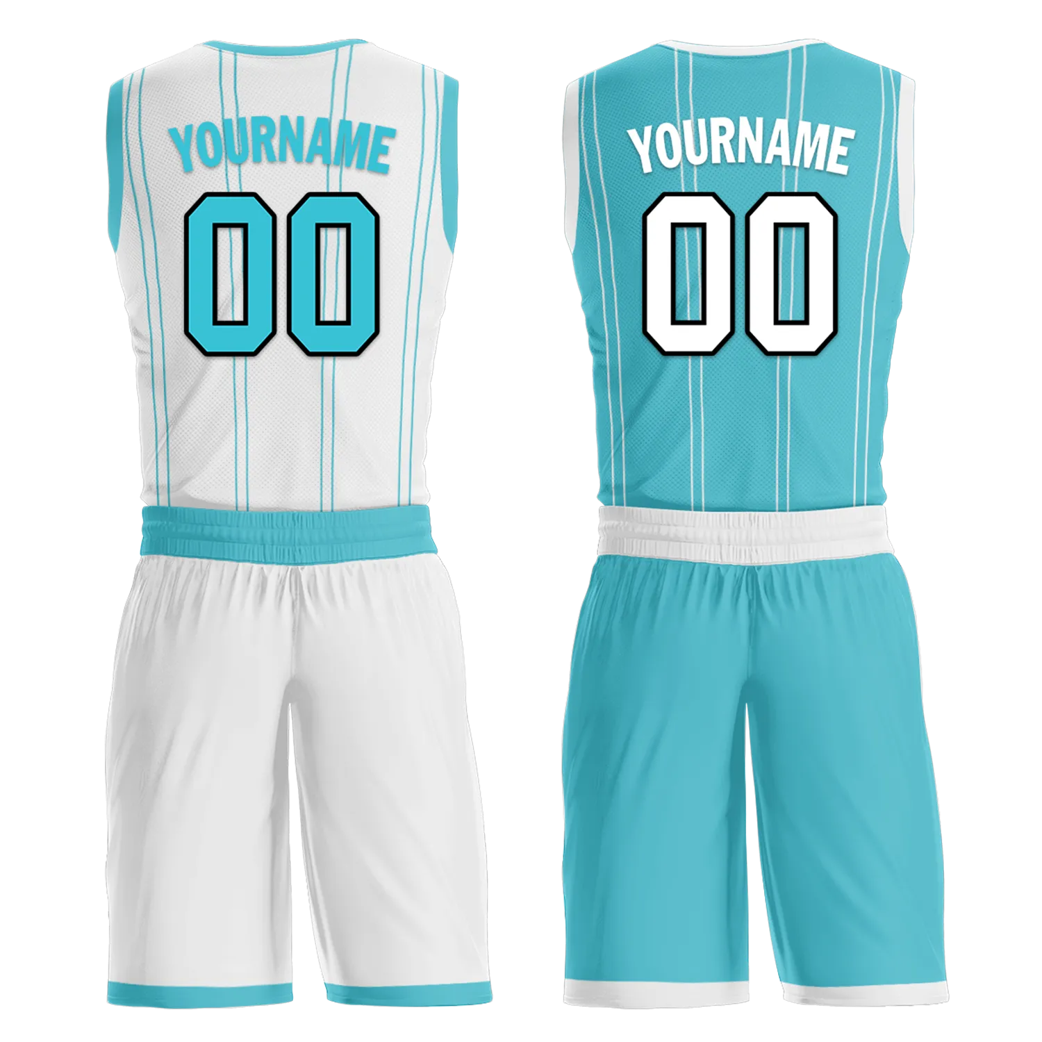 Gift Ideas,Custom White Blue Classic Style Reversible Basketball Uniform Personalized BBJR-D017013
