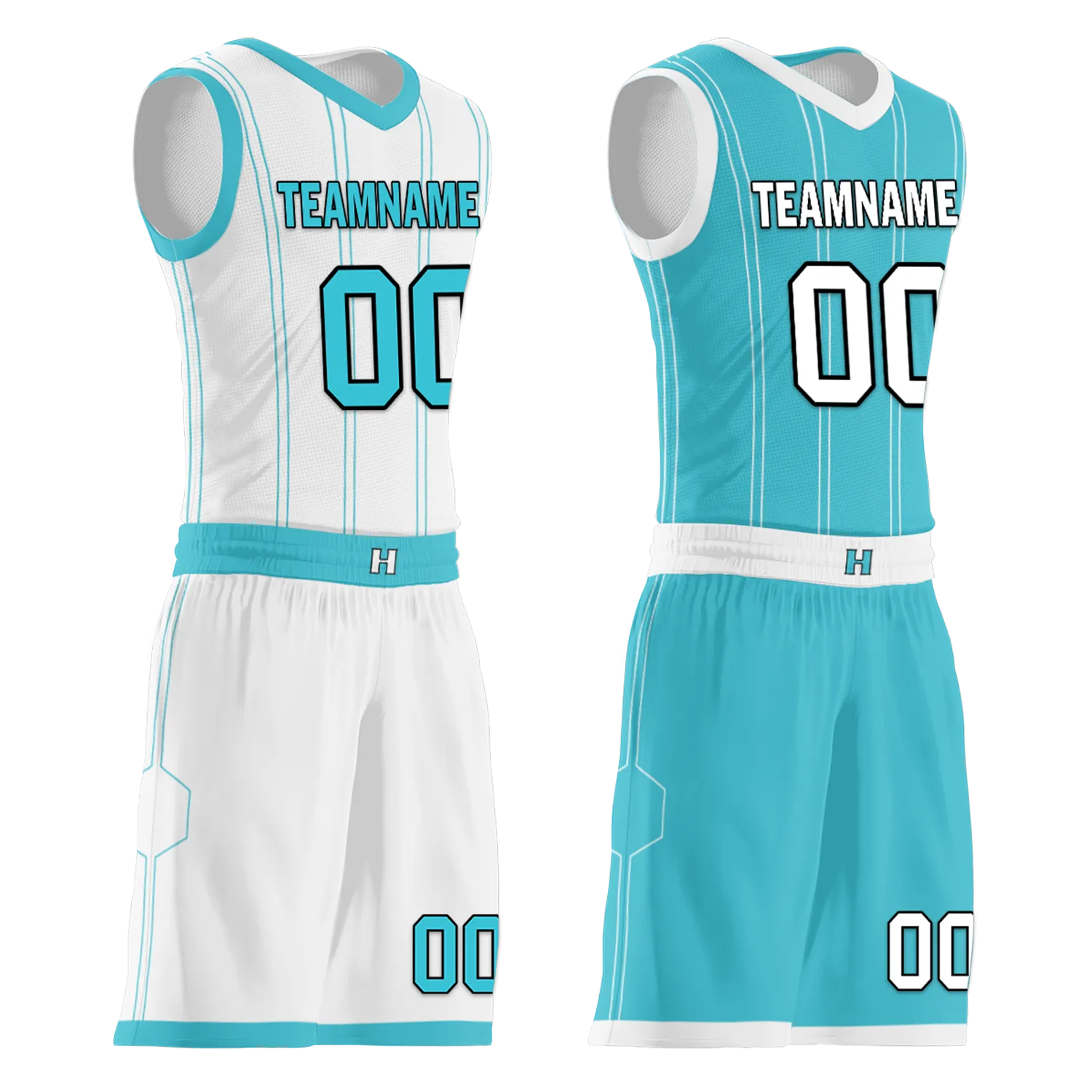 Gift Ideas,Custom White Blue Classic Style Reversible Basketball Uniform Personalized BBJR-D017013