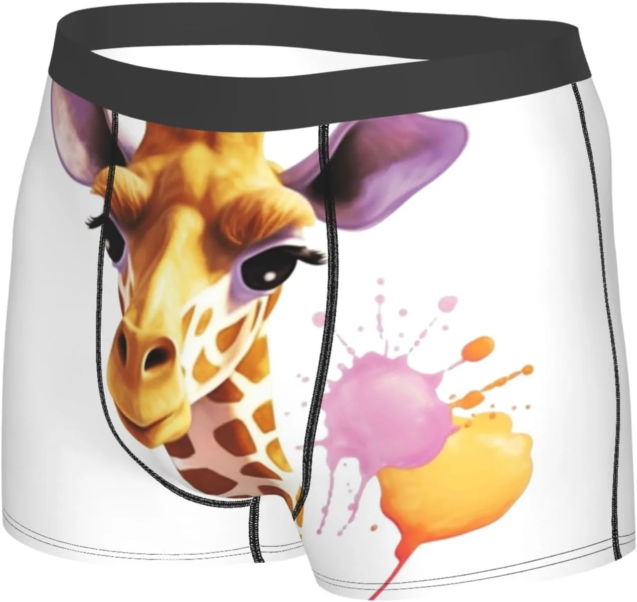 Giraffe Men's Boxer Briefs Soft Breathable Underwear Stretch Moisture-Wicking Trunks Tagless