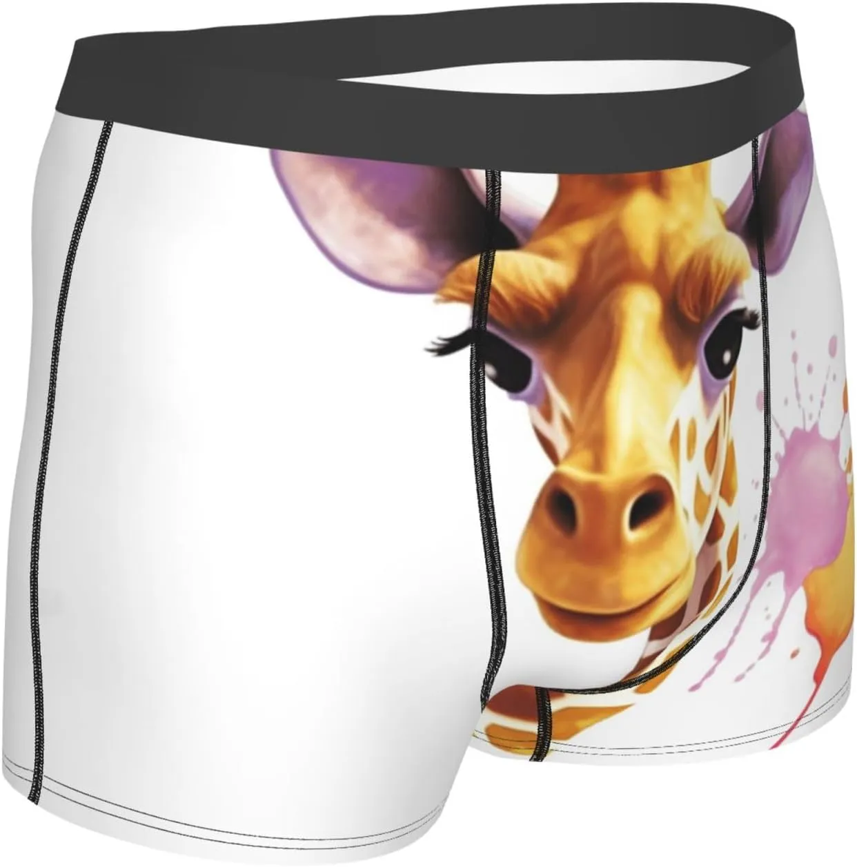 Giraffe Men's Boxer Briefs Soft Breathable Underwear Stretch Moisture-Wicking Trunks Tagless