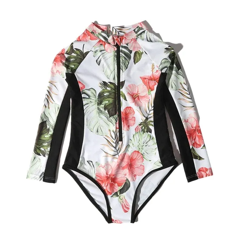 Girls Floral Surfing Swimwear