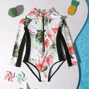 Girls Floral Surfing Swimwear