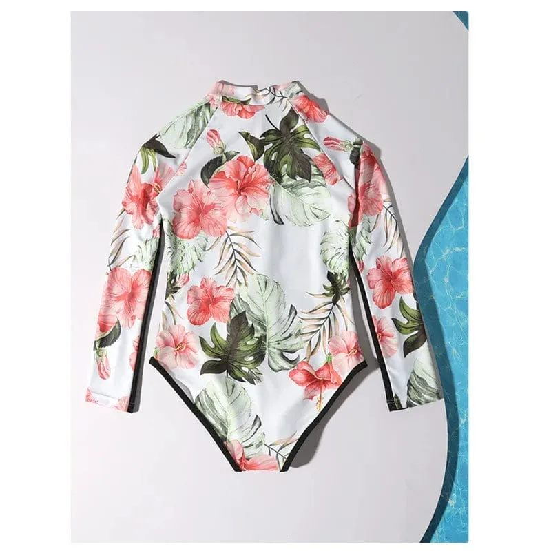 Girls Floral Surfing Swimwear