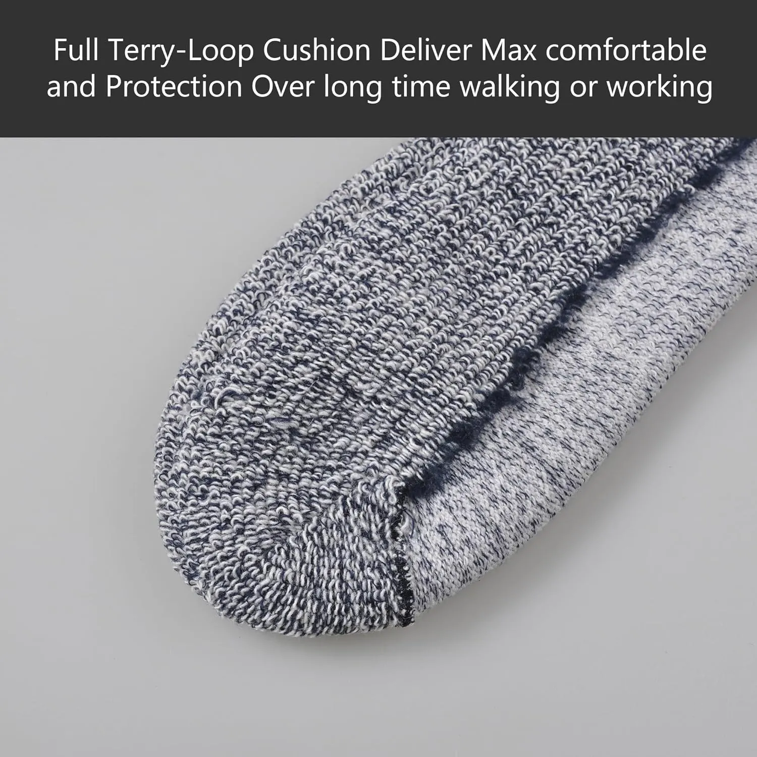 GKX Men's Merino Wool Moisture Wicking Outdoor Hiking Trekking Work Cushion Crew Socks 9-11,10-13