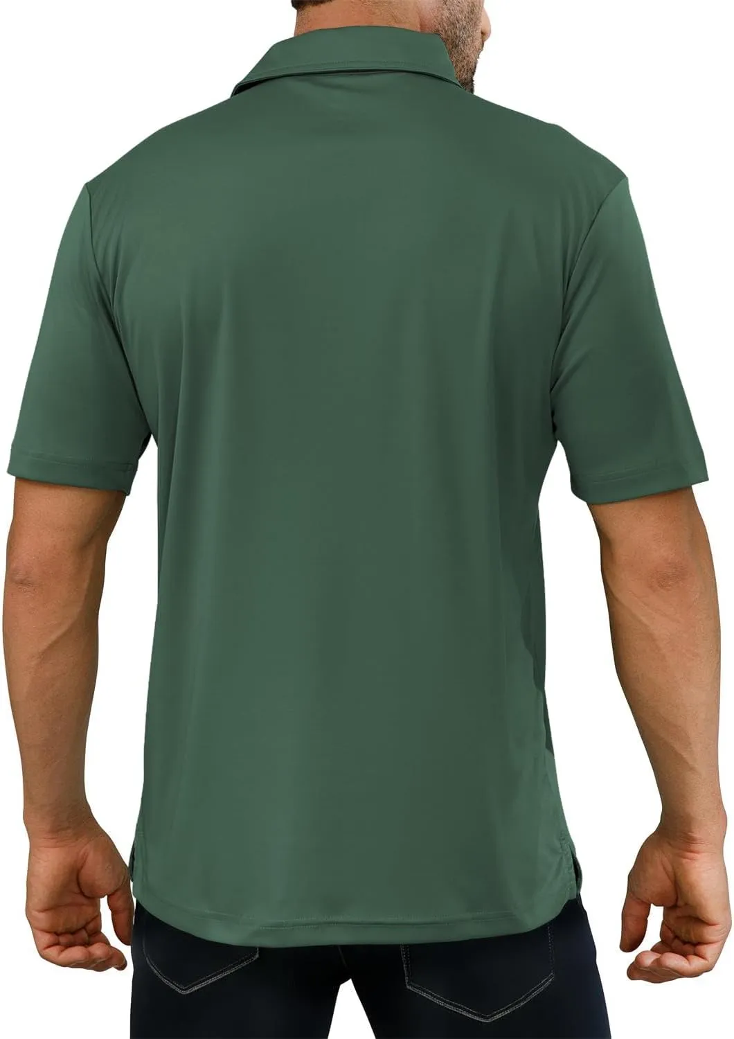 Golf Shirts for Men - Short Sleeve Performance Solid Moisture Wicking Polo Shirt