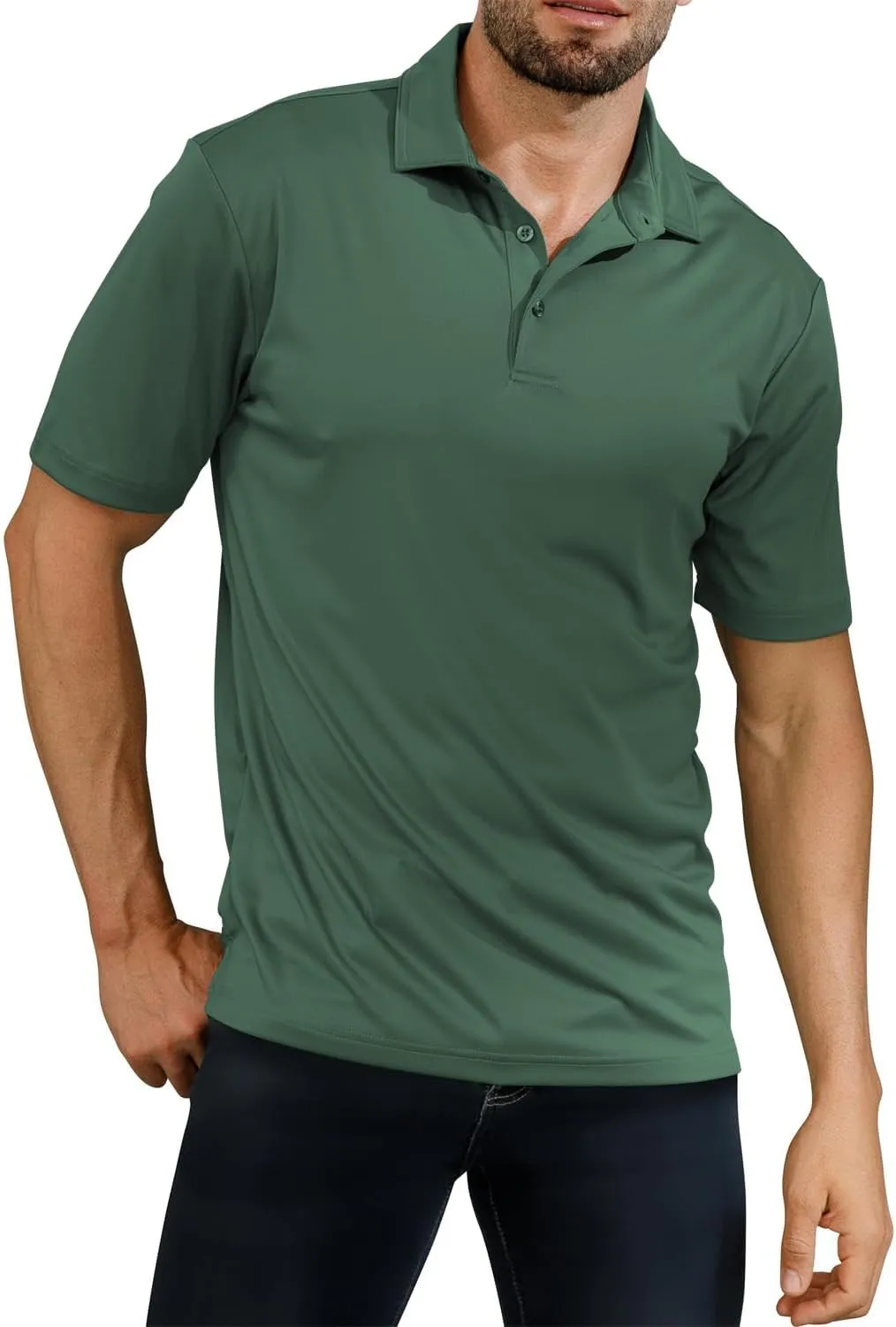 Golf Shirts for Men - Short Sleeve Performance Solid Moisture Wicking Polo Shirt