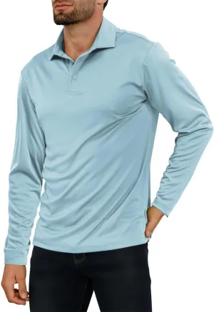 Golf Shirts for Men - Short Sleeve Performance Solid Moisture Wicking Polo Shirt