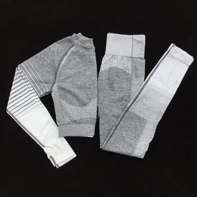Gradient Seamless Yoga 2pcs Matching Set