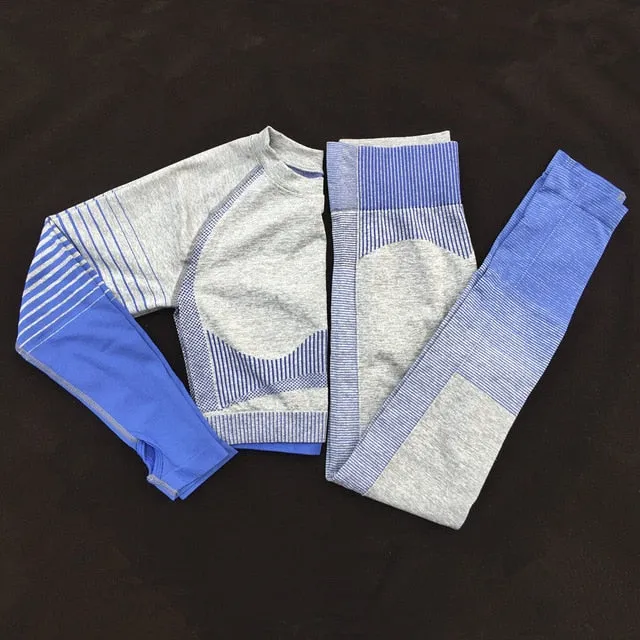 Gradient Seamless Yoga 2pcs Matching Set