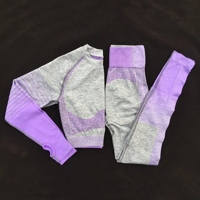 Gradient Seamless Yoga 2pcs Matching Set