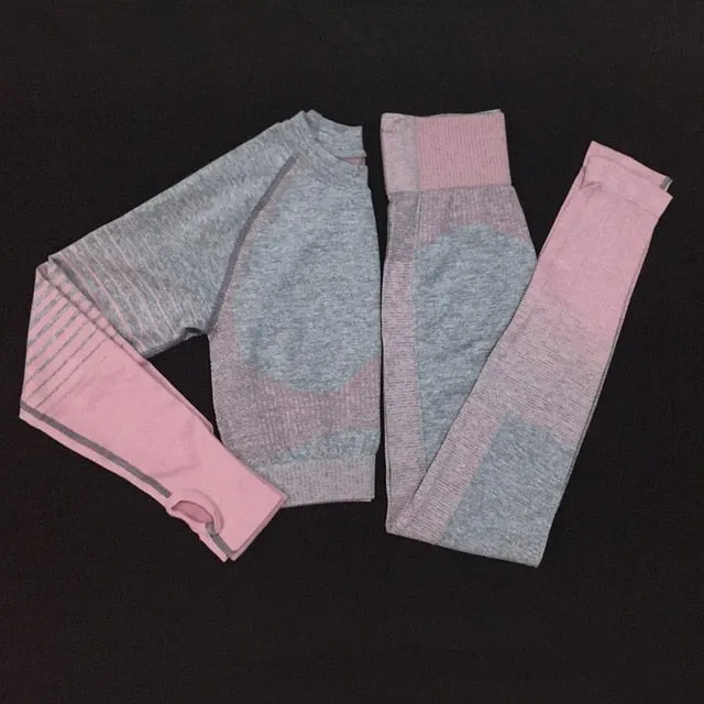 Gradient Seamless Yoga 2pcs Matching Set
