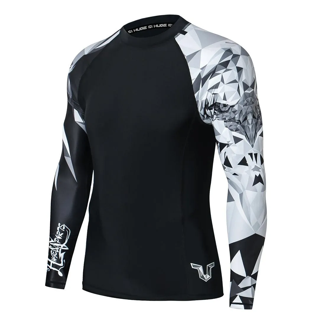 Graphic UPF50  Long Sleeve Rash Guard for Men - Eagle Style