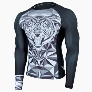 Graphic UPF50  Long Sleeve Rash Guards for Men - Tiger Style