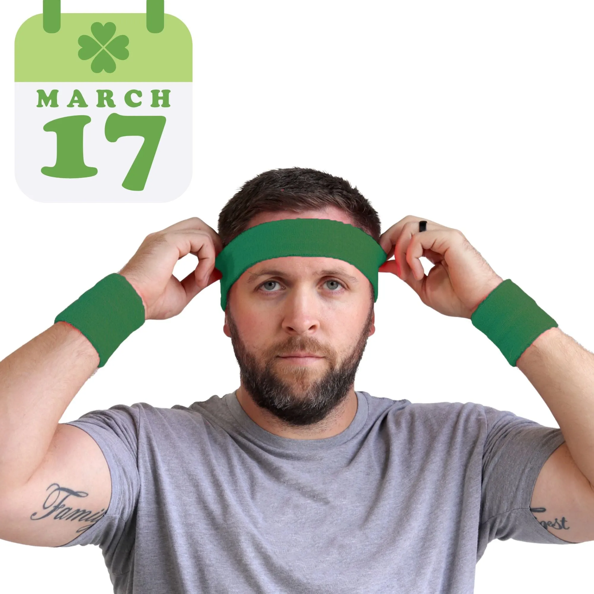 Green Sweatband Set