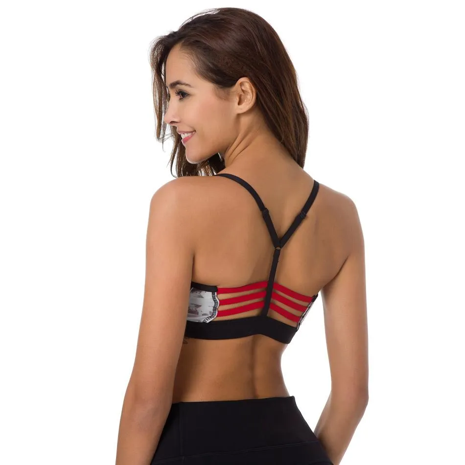 Grey Print  Sports Bra
