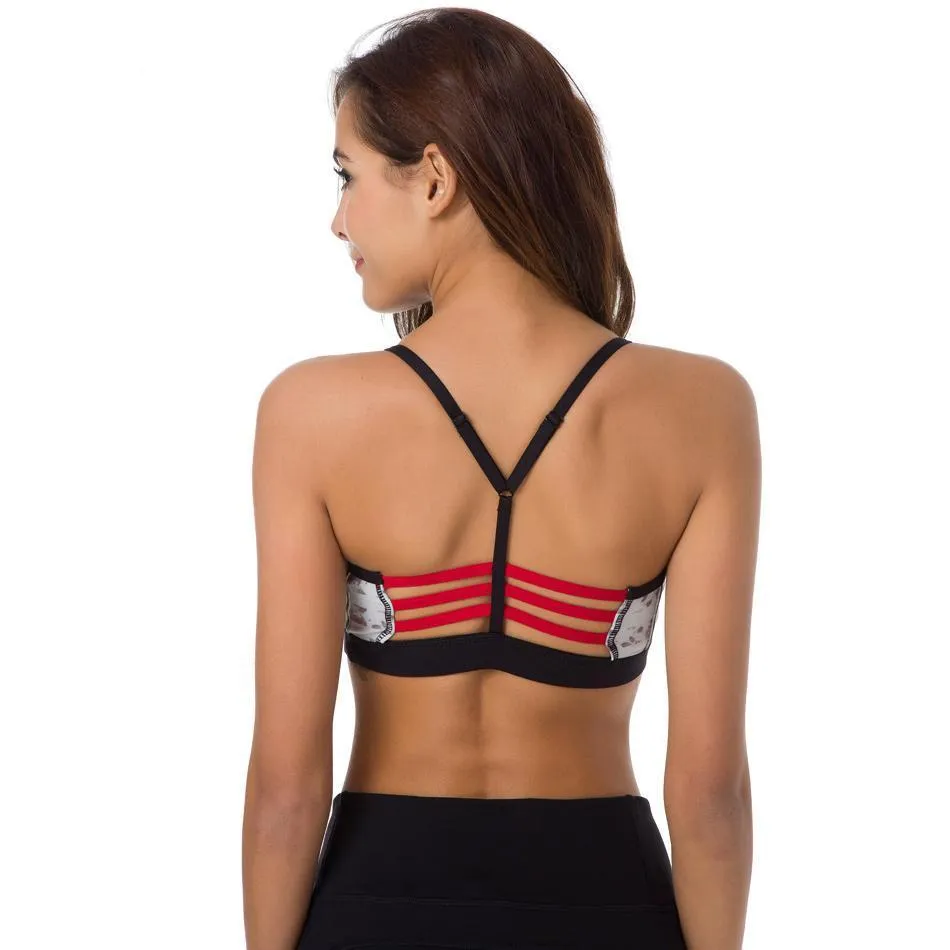 Grey Print  Sports Bra