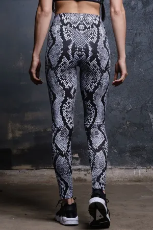 Grey Snakeskin Workout Leggings