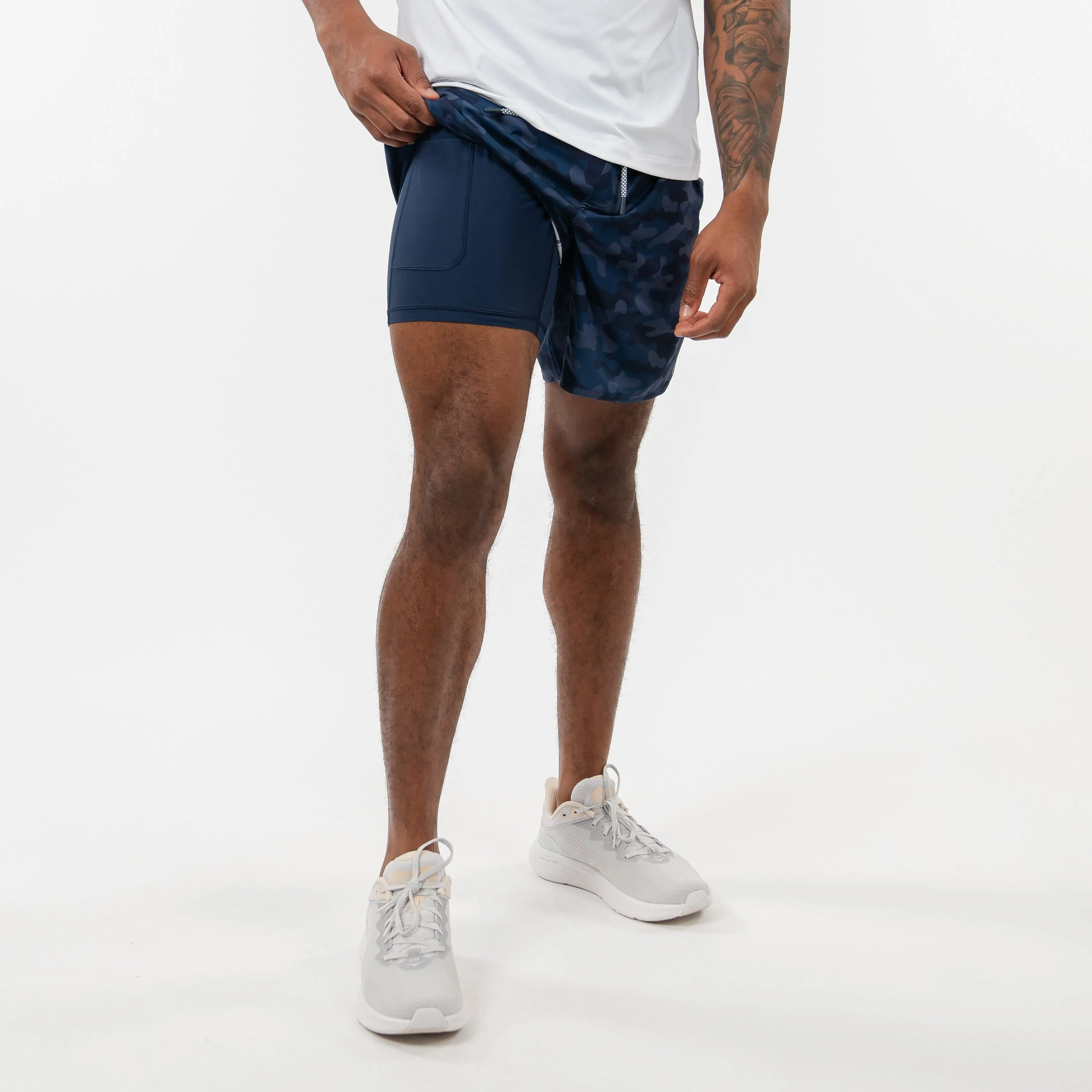 Grit Gym Short | The Barracks Camo - Fleet Navy