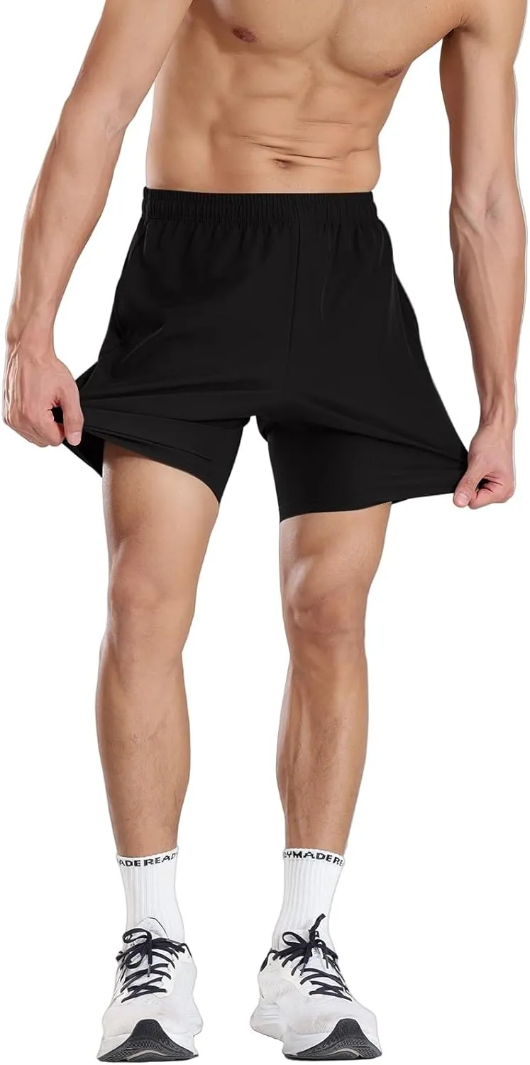 Gym Shorts Men Loose-Fit Quick Dry Lightweight Running Athletic Casual Workout Shorts with Pockets