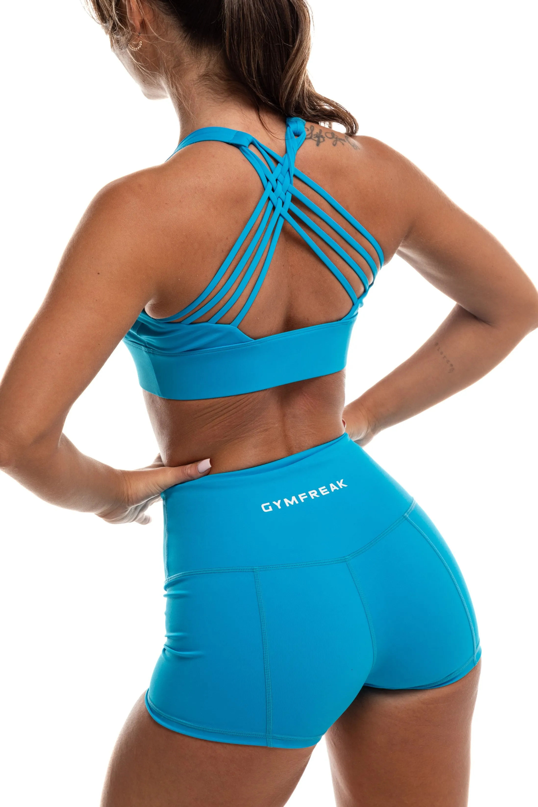 GymFreak Women's Vision Shorts - 2 inch Baby Blue