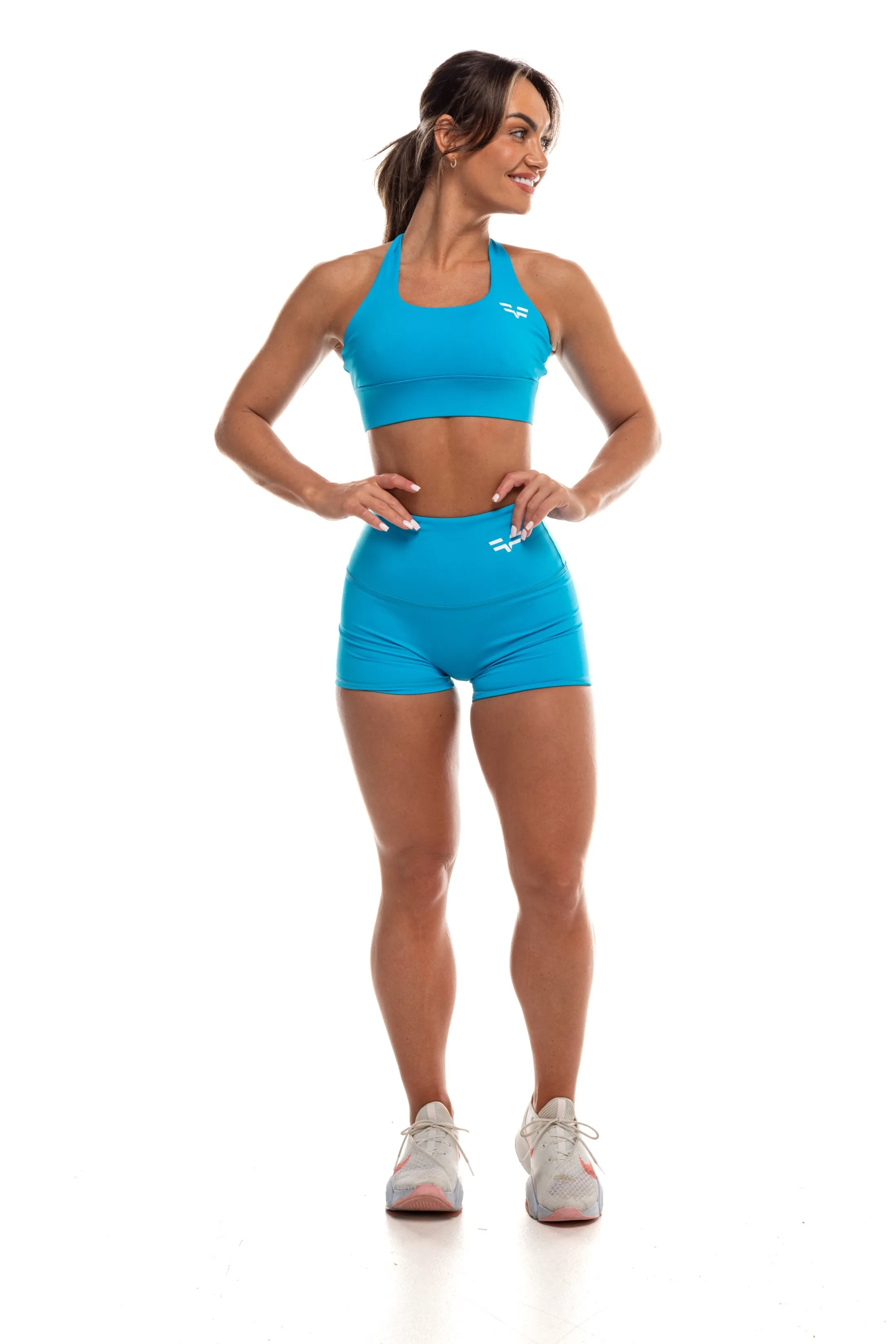 GymFreak Women's Vision Shorts - 2 inch Baby Blue