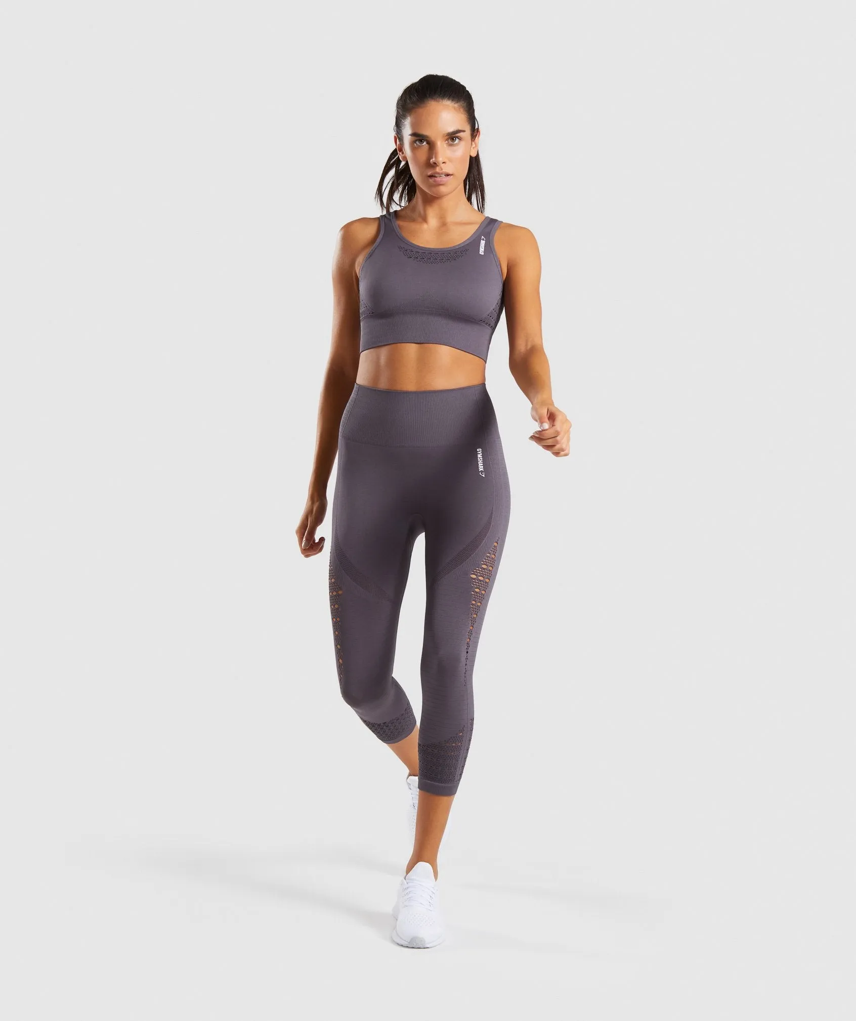 Gymshark Energy  Seamless Cropped Leggings - Slate Lavender