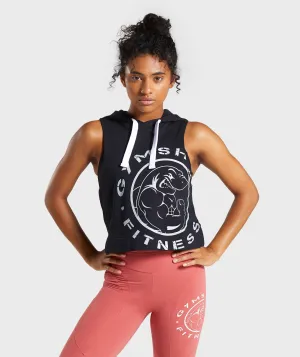 Gymshark Legacy Fitness Sleeveless Hoodie - Black