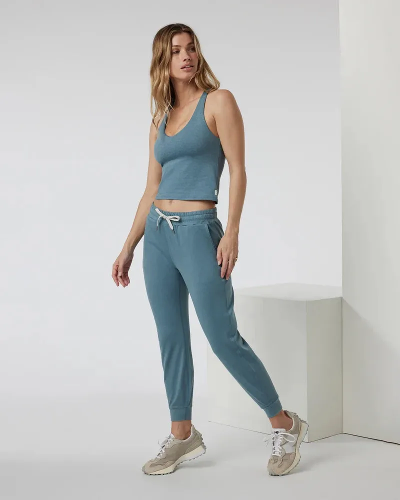 Halo Performance Crop Tank Top 2.0 in Smoke Blue Heather