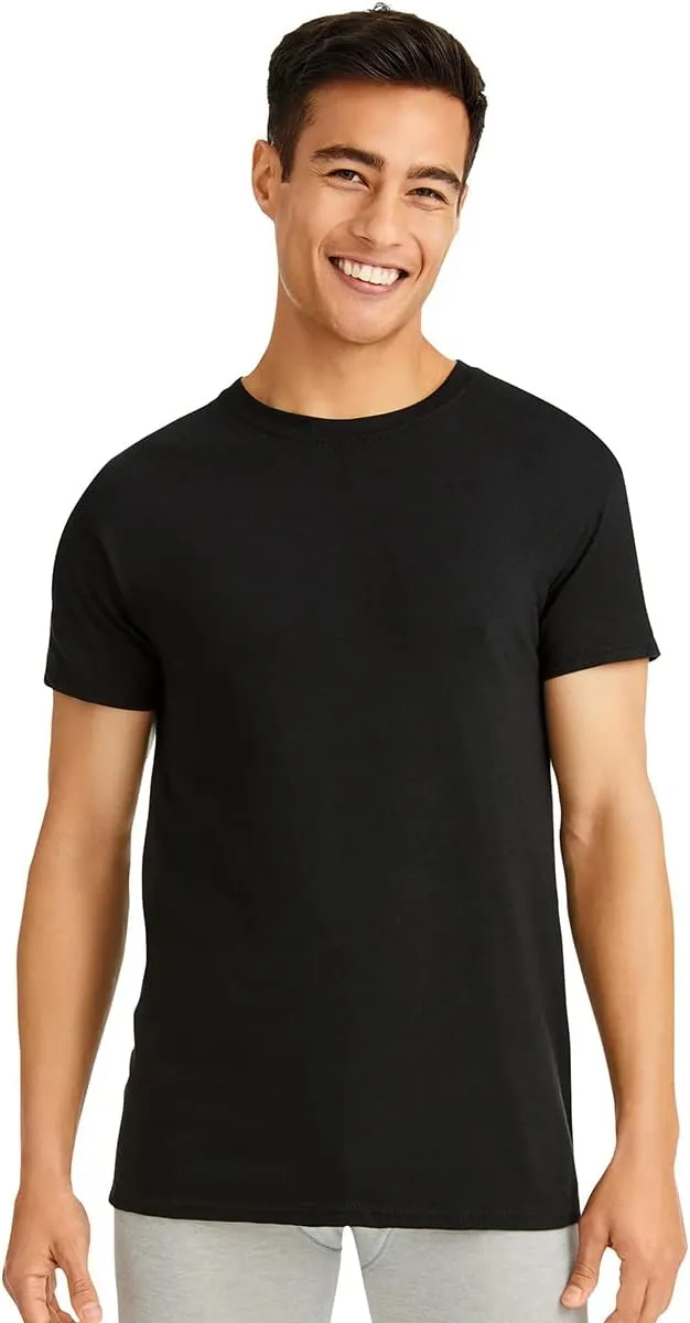 Hanes Men's Ultimate Comfort Fit Undershirt,Crewneck Stretch-cotton T-Shirt, 4-pack