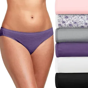 Hanes Women's 6-Pack Breathable Cotton Bikini Panty