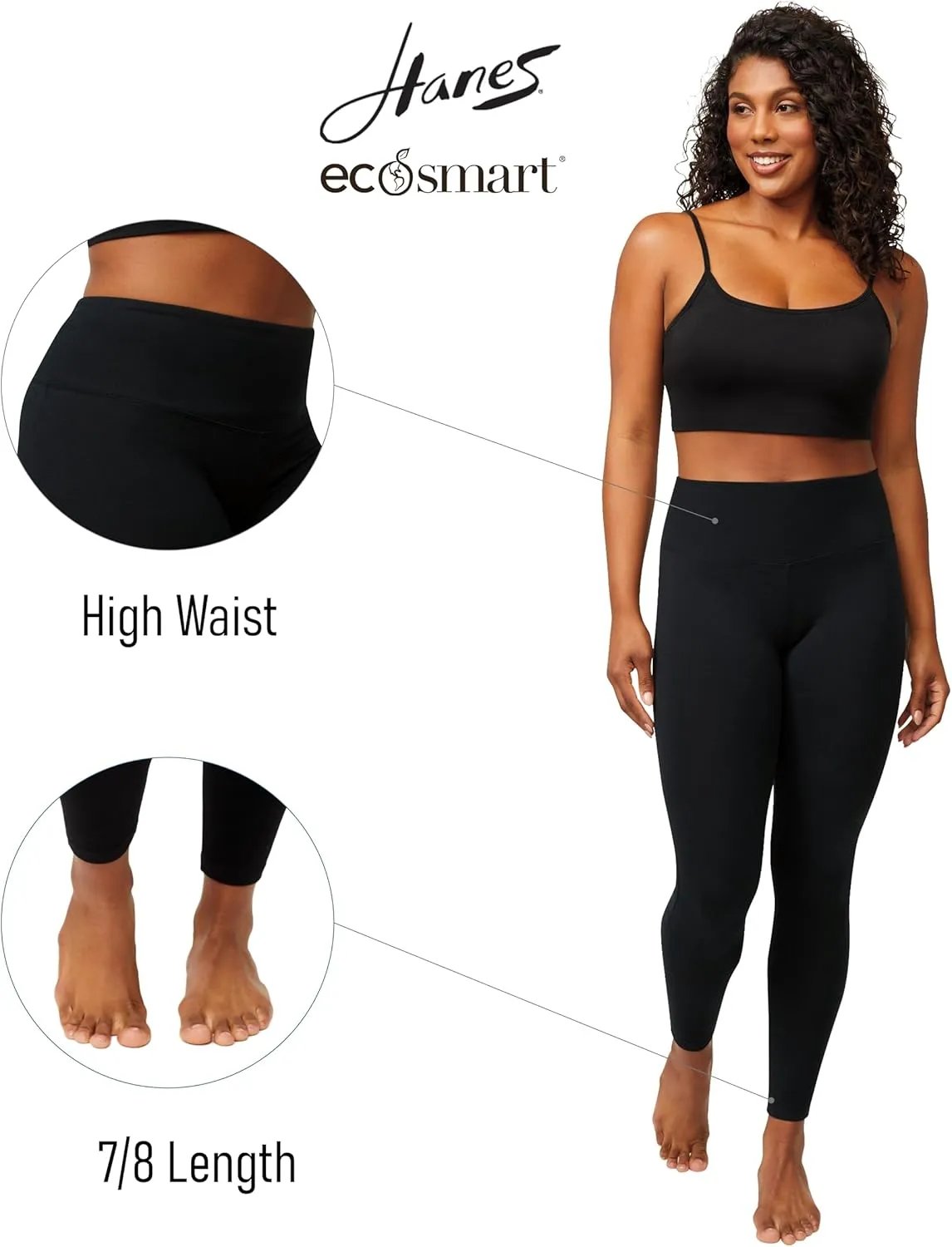 Hanes Women's EcoSmart High Waist Leggings