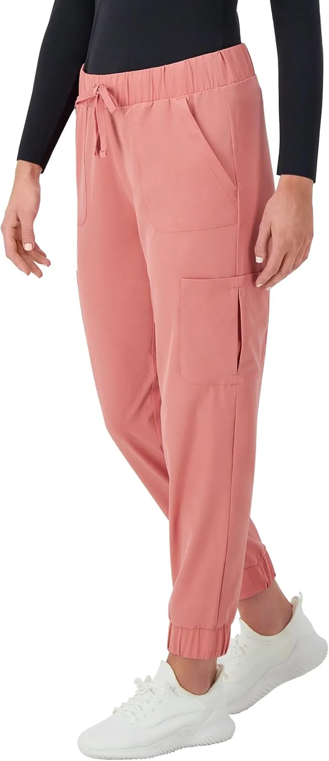 Hanes Women's Scrubs Cargo Joggers, Healthcare Scrub Joggers for Women, Moisture Wicking