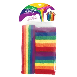 Headband & Wristband Set: Rainbow