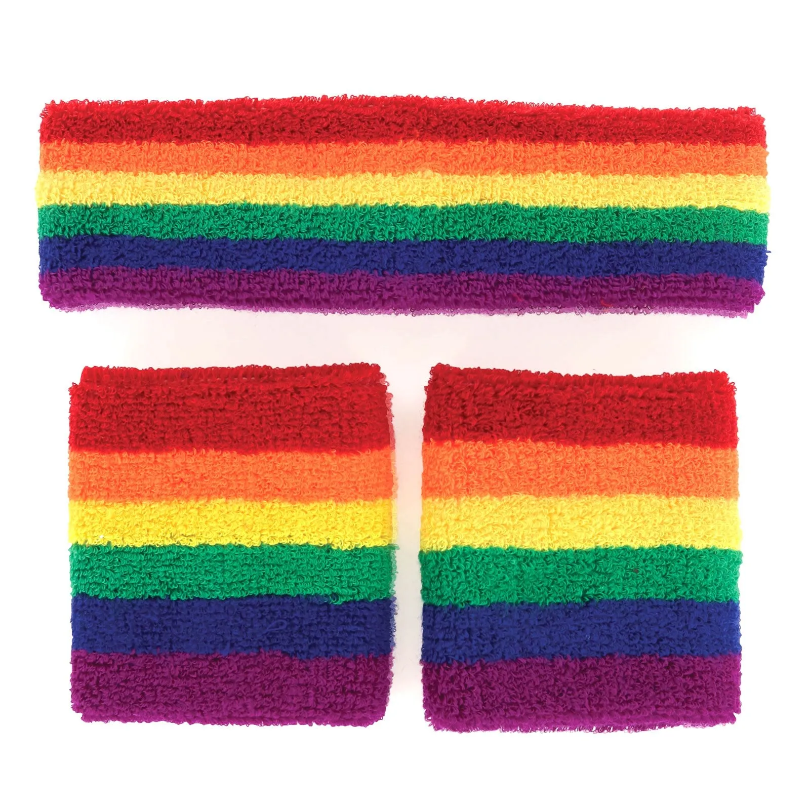 Headband & Wristband Set: Rainbow