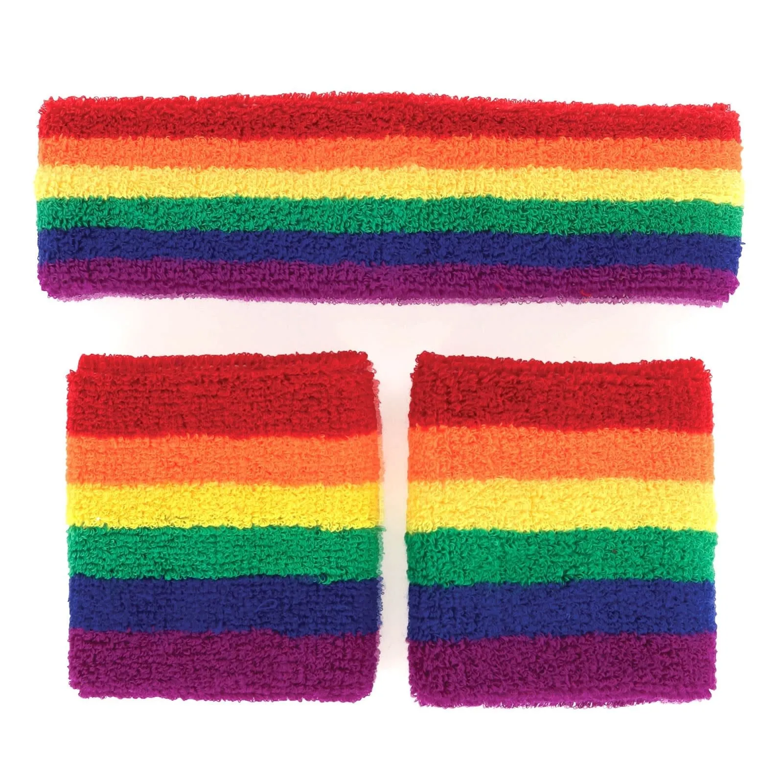 Headband & Wristband Set: Rainbow