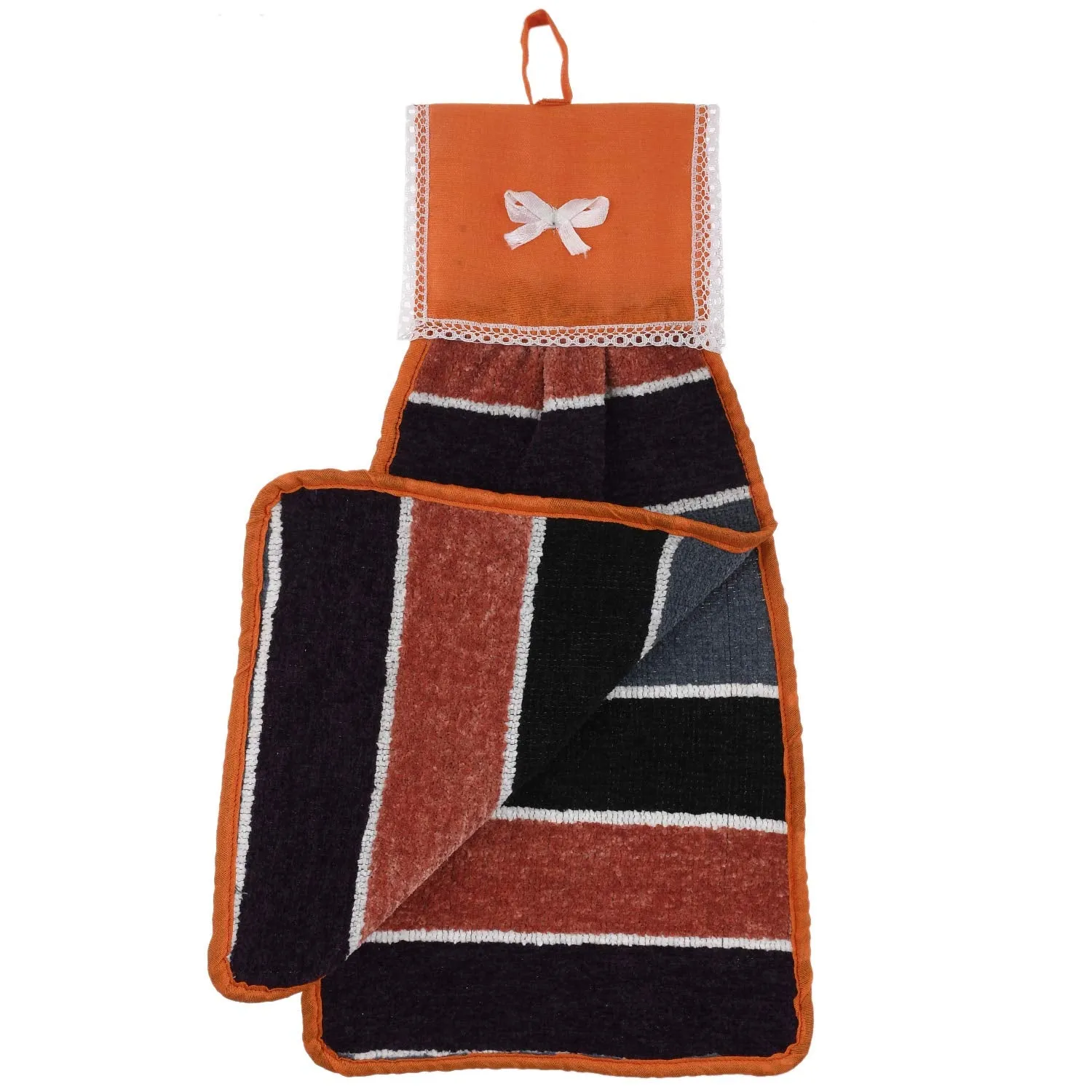 Heart Home Hanging Cotton 4 Pieces Cotton Washbasin Napkin/Hand Towel for Kitchen and Bathroom (Multi) HEART328